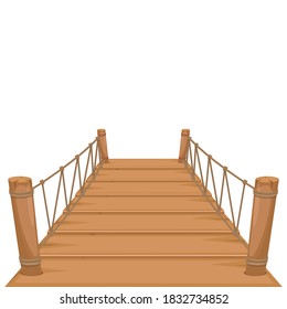 Ilustración de diseño de vector puente de madera