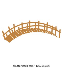 Wooden bridge vector illustration