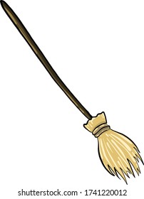 Wooden Broom Illustration Vector On White Stock Vector (Royalty Free ...