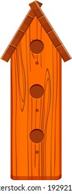 wooden brown bird house vector illustration isolated