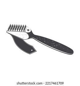 Wooden brush for ballroom shoes icon silhouette. Vector illustration.