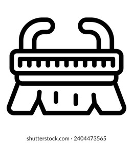 Wooden brush icon outline vector. Massage drainage tool. Anti cellulite spa