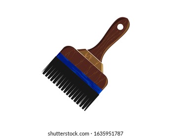 wooden brush paint vector, 3d looks vector illustration.