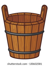 wooden bucket