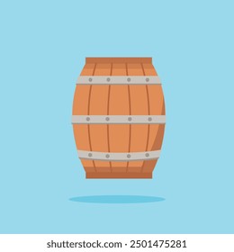 wooden bucket and barrel icon filled with water. illustration of household equipment for washing. suitable for poster use and web icon