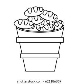 wooden bucket bread religion symbol outline
