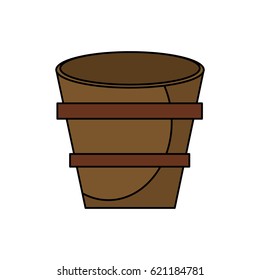 wooden bucket empty image