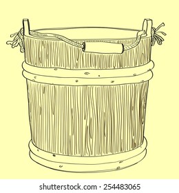 Wooden bucket handmade.