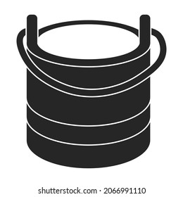 Wooden bucket vector icon.Black vector icon isolated on white background wooden bucket.