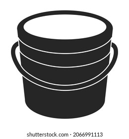 Wooden bucket vector icon.Black vector icon isolated on white background wooden bucket.