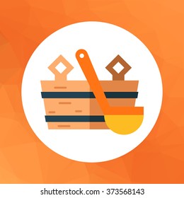 Wooden bucket and water scoop