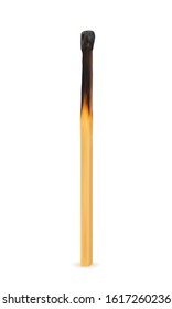 wooden burned and extinct match vector illustration isolated on white background