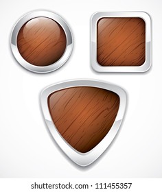 Wooden buttons - vector illustration