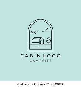 diseño de imagen vectorial con el logotipo de la línea de cabinas de madera