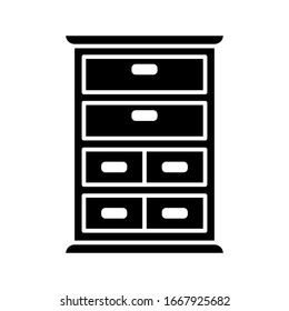 Wooden cabinet icon vector on trendy design
