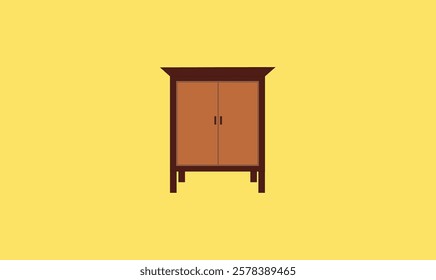 Wooden cabinet illustration for use.