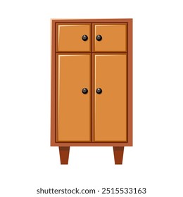 wooden cabinet vector illustration isolated on white background