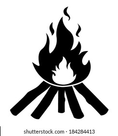 Wooden Camp Fire Icon