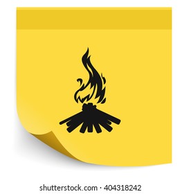 Wooden camp fire icon.