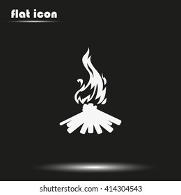 Wooden camp fire icon.