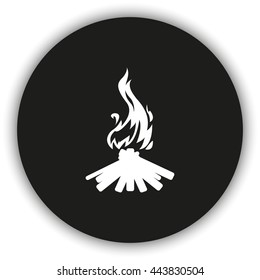 Wooden camp fire icon.