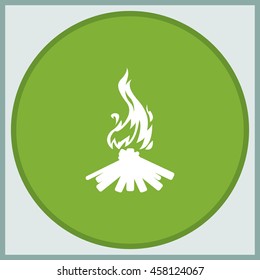 Wooden camp fire icon.