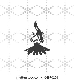 Wooden camp fire icon.