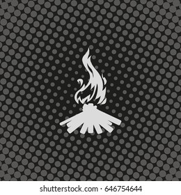 Wooden camp fire icon.
