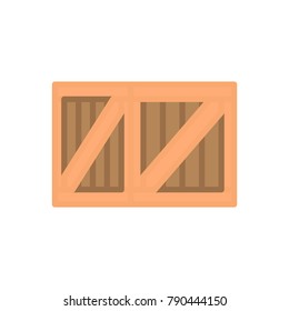 Wooden cargo box flat icon