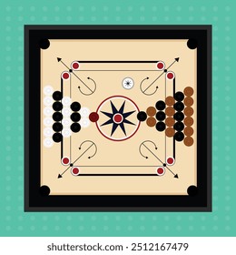 Vetor de jogo de tabuleiro de carrom de madeira