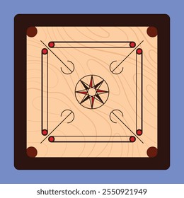 Wooden Carrom Board Game Vector Illustration Carrom game vector carrom board game