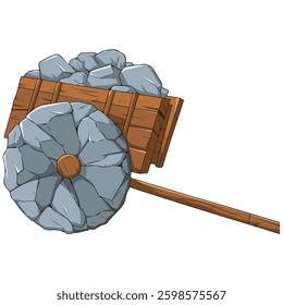 Wooden cart for transport isolated vector illustration on white background