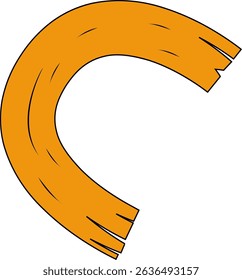 Wooden Cartoon Alphabet Illustration Letter C