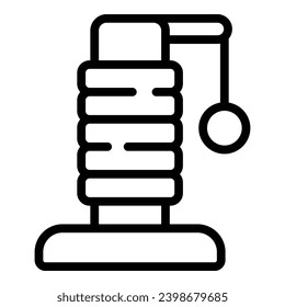Wooden cat scratcher column icon outline vector. Timber scratching pillar. Pet clawing care post