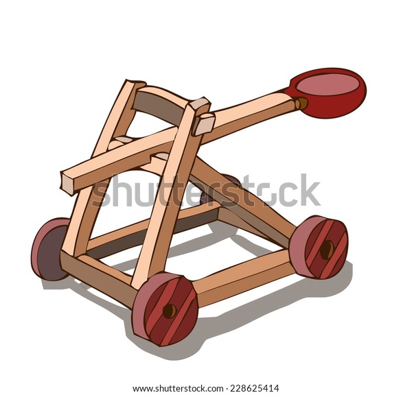 Wooden Catapult Vector Isolated On White Stock Vector (Royalty Free