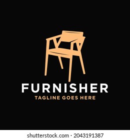 wooden chair furniture inspiration illustration logo design