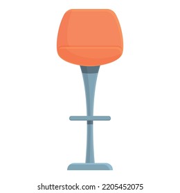 Wooden Chair Icon Cartoon Vector. Bar Stool. Modern Seat