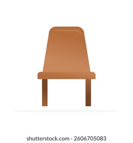 wooden chair icon, flat colored vector. modern and minimalist design