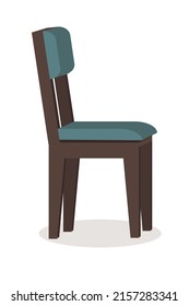 wooden chair for kitchen or office on white background illustration