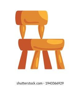 wooden chair nursery isolated icon