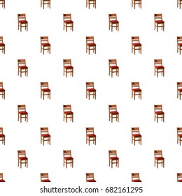 Wooden chair pattern seamless repeat in cartoon style vector illustration
