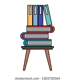 wooden chair with pile text books