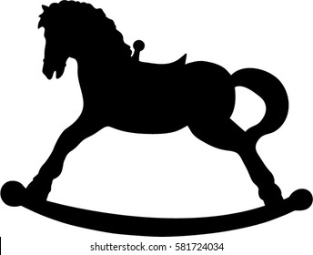 Wooden Chair Rocking Horse. Vector Illustration