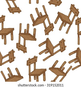 wooden chair seamless pattern