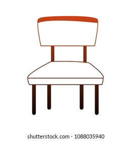 Wooden chair seat in orange lines