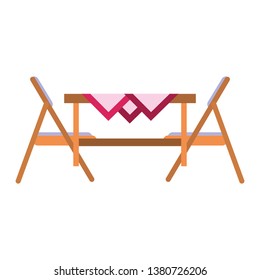 Wooden Chair Sideview Isolated Flat