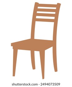 wooden chair silhouette. wooden chair flat icon