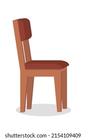 Wooden Chair With Upholstered Seat And Back On A White Background Isolated