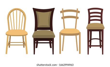 Wooden chair vector design illustration isolated on white background