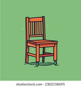 A wooden chair vector illustration